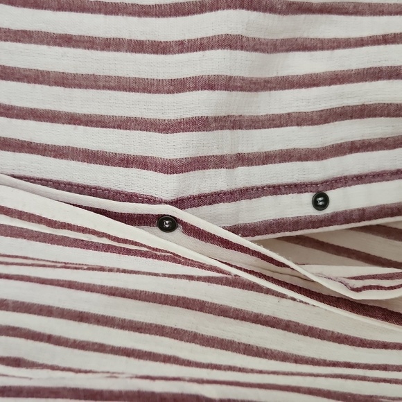 TShirt Dress Striped Sleeveless with Lace Hem Pockets Summer Beach Vacation - Picture 5 of 10